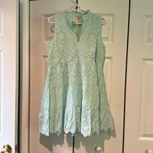 Sail to Sable Blue Cotton Eyelet Tunic Dress NWT Medium